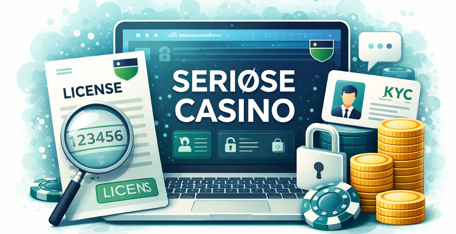 seriøse casino illustrasjon med hengelås, lisens med mer